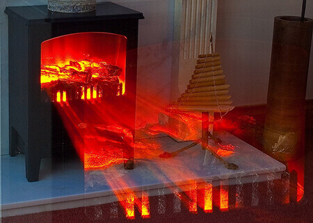 Warm fireplace