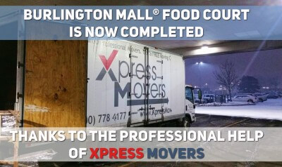 Burlington Mall® food court is now completed thanks to the professional help of Xpress Movers