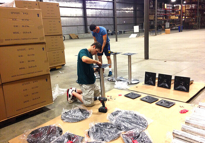 assembly at the warehouse